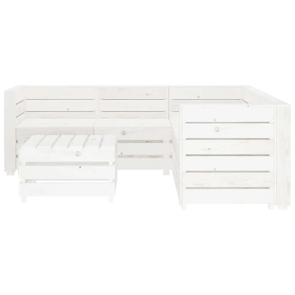 Garden Lounge Set White 6 Piece Pallet Furniture Outdoor Patio Sofa Coffee Table