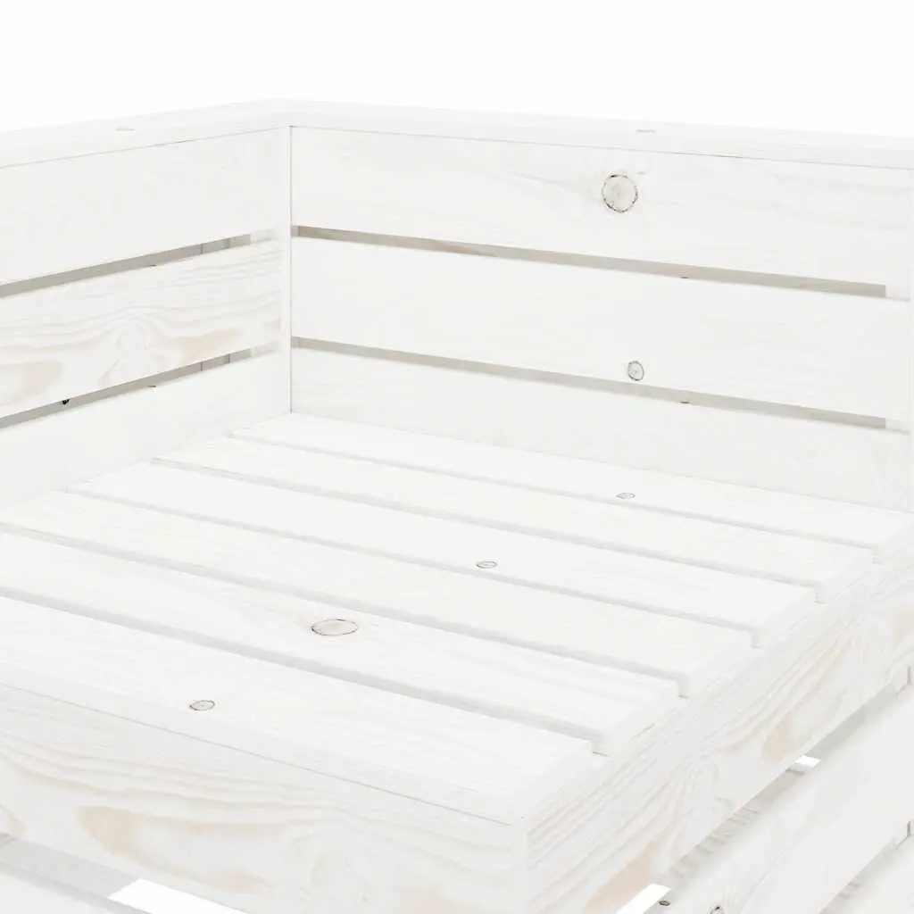 Garden Lounge Set White 6 Piece Pallet Furniture Outdoor Patio Sofa Coffee Table
