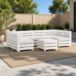 7 Piece Pallet Lounge Set: Outdoor Seating Solution