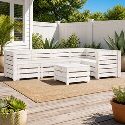 Charming 6-Piece Pallet Lounge Set for Your Outdoor Area