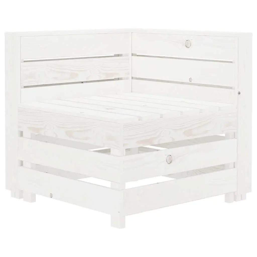 Garden Pallet Sofa White 4-Seater Wooden Outdoor Lounge Couch