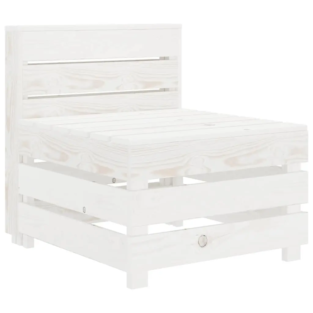 Garden Pallet Sofa White 4-Seater Wooden Outdoor Lounge Couch