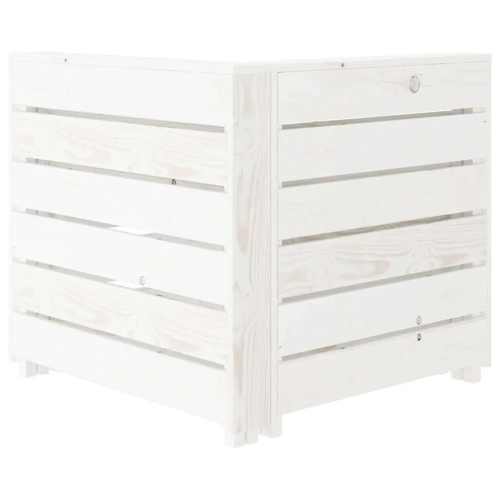 Garden Pallet Sofa White 4-Seater Wooden Outdoor Lounge Couch