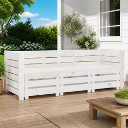 Compact 3-Seater Outdoor Pallet Sofa for Relaxation