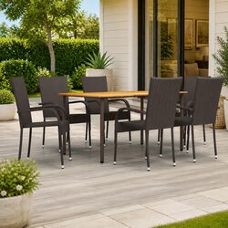 Compact 7-Piece Garden Dining Set - Stylish & Durable