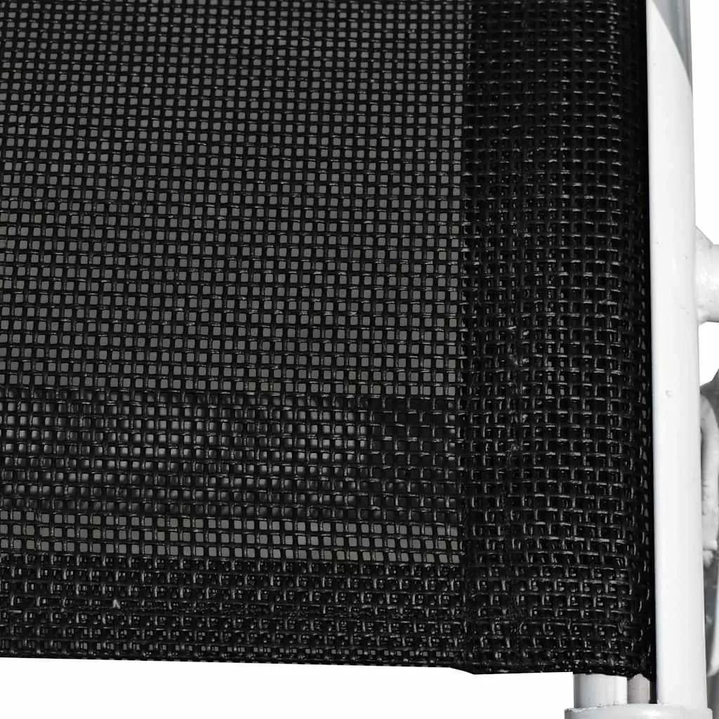 5 Piece Outdoor Dining Set Black Steel Frame Stackable Chairs Table