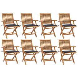 Compact 8-Piece Folding Garden Chairs Set with Cushions