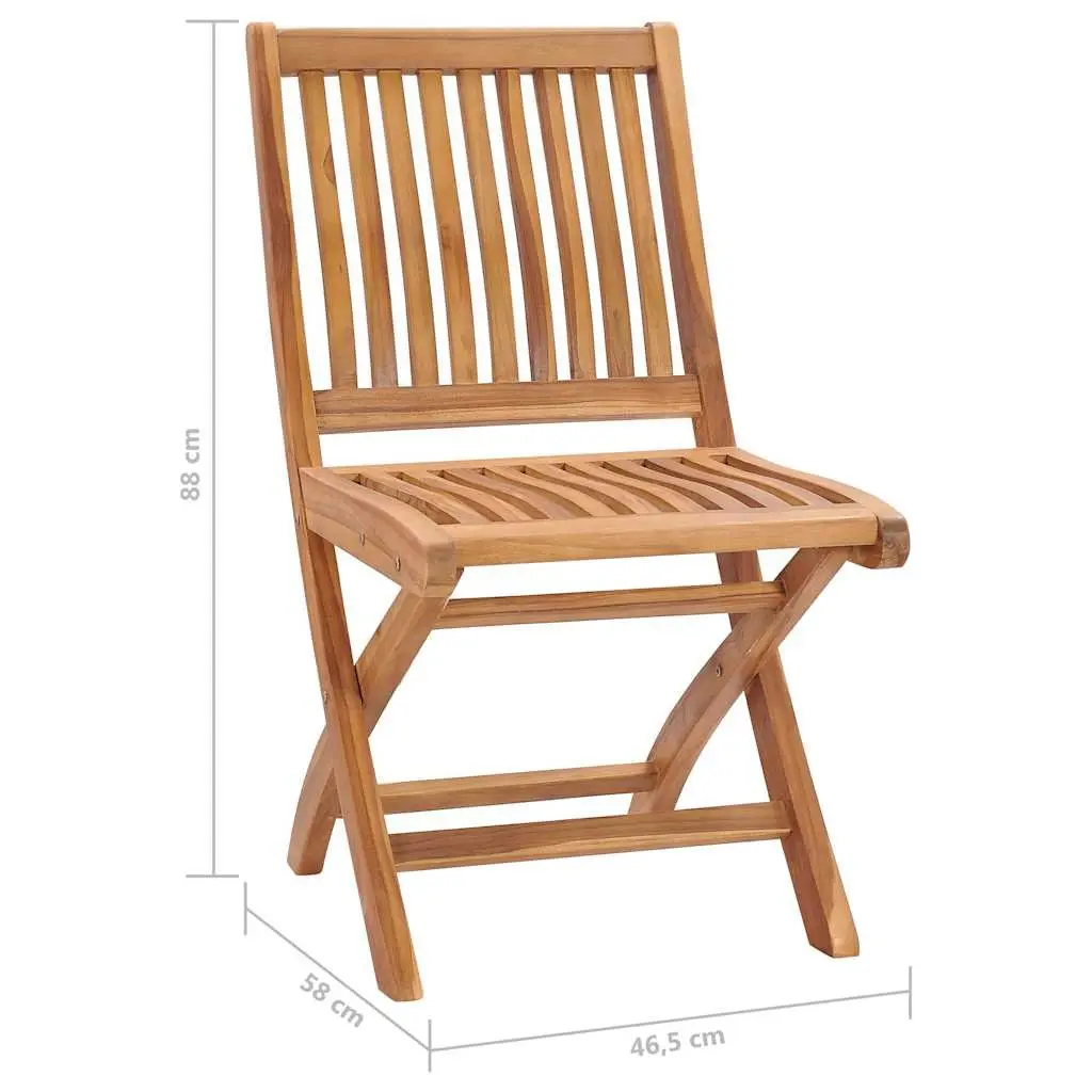Folding Garden Chairs Brown Teak Wood 4 Piece Outdoor Seating Dining Furniture