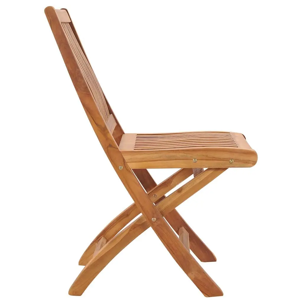 6 Folding Garden Chairs in Brown Teak Wood