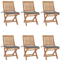 Set of 6 Outdoor Folding Chairs with Cushions