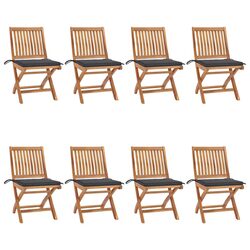 8 pcs of Folding Garden Chairs with Cushions for You