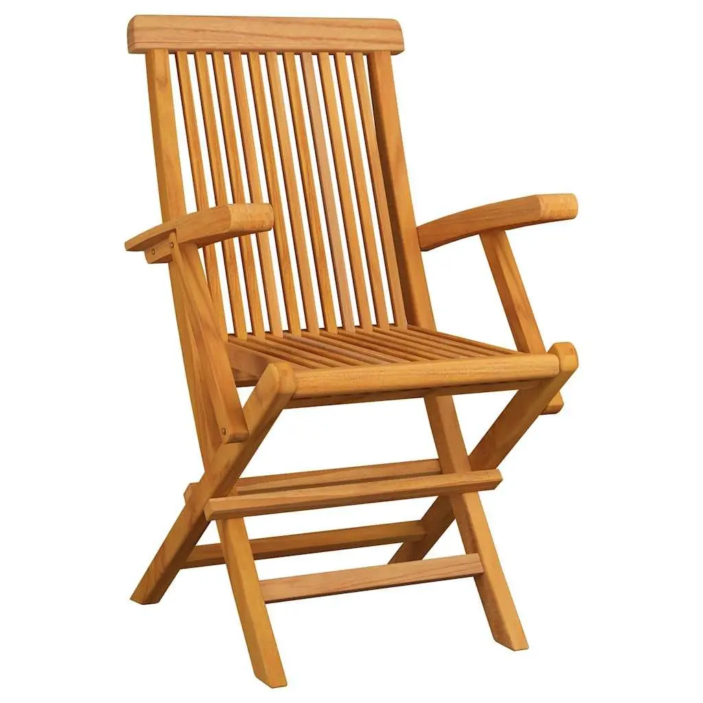 Outdoor Chairs Teak Wood Folding 8 Piece Set with Cushions