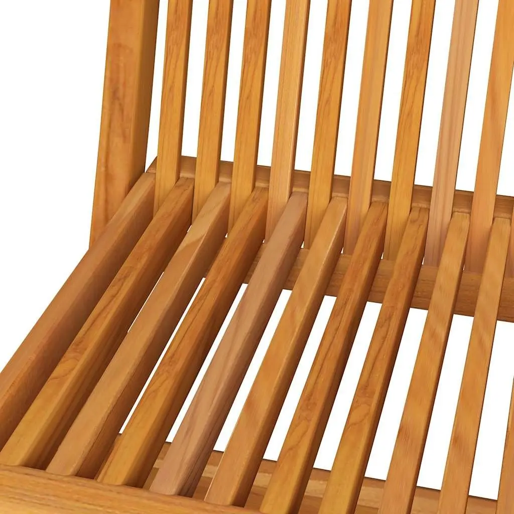 Folding Garden Chairs Set Brown Teak Wood 8 Piece Outdoor Seating