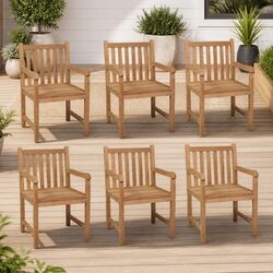 Concise and Stylish: Outdoor Chairs Set of 6 in Teak