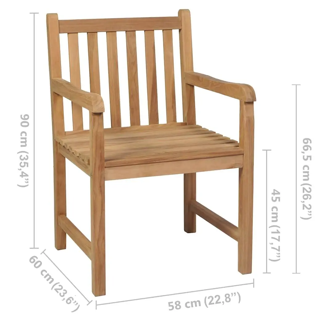 Outdoor Chairs Brown 8 Piece Solid Teak Wood Garden Patio Seating Set