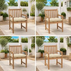 Set of 4 Outdoor Chairs with Cream Cushions