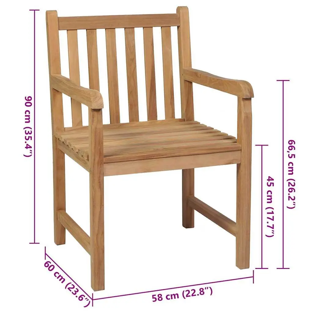 Outdoor Garden Chairs Set Teak Wood Anthracite Cushions Weather Resistant 8 Piece