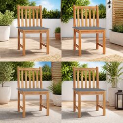 Concise 4-Piece Outdoor Garden Chairs Set in Grey