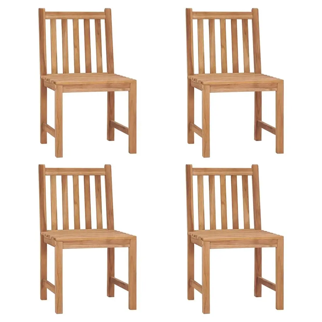 Outdoor Garden Chairs Set Grey 4 Piece Teak Wood with Cushions