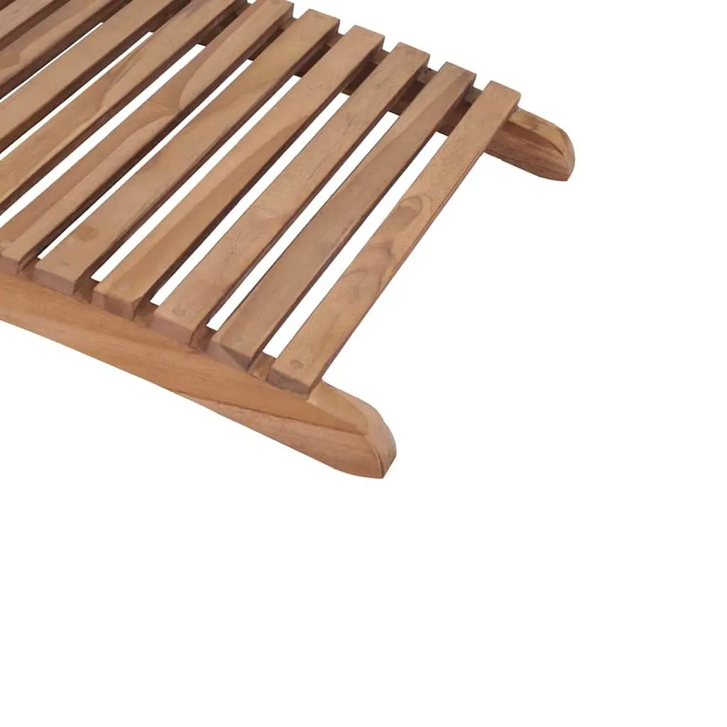 Folding Sun Lounger Brown Solid Teak Wood Adjustable Backrest Outdoor Garden Patio Chair
