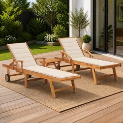 Compact Sun Lounger Set with Adjustable Features