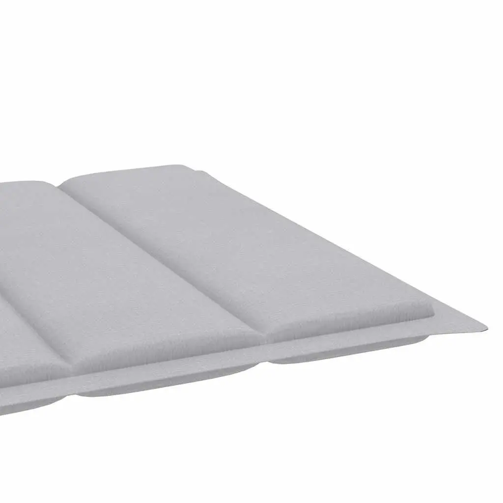 Sun Lounger Teak Wood Grey Cushion 2 pcs Adjustable Backrest