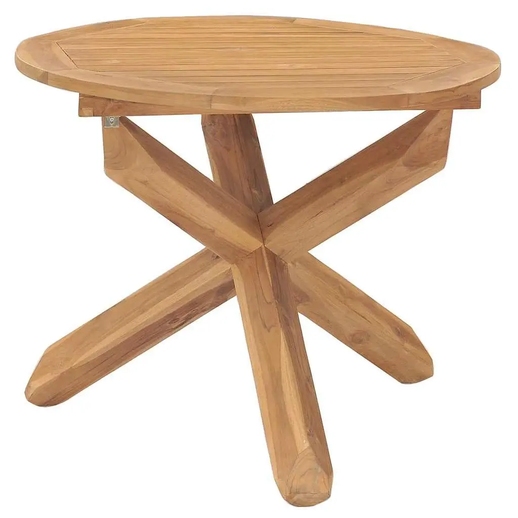 5 Piece Garden Dining Set Brown Solid Teak Wood Outdoor Patio Furniture Stackable Chairs