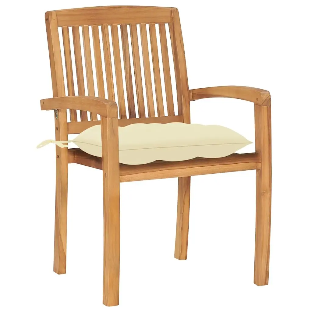 Stacking Garden Chair Set of 4 with Cushions