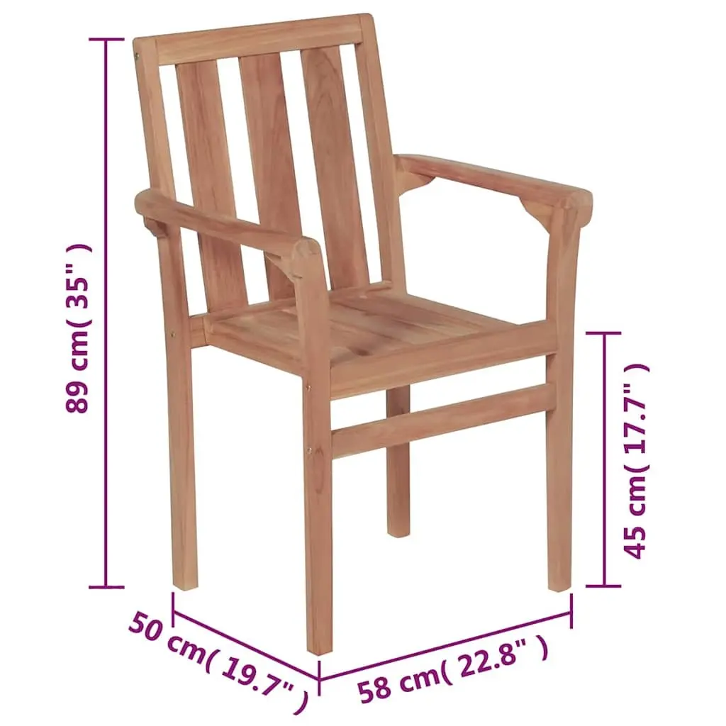 Stackable Garden Chairs Set of 8