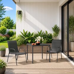 Compact and Stylish 3 Piece Outdoor Dining Set