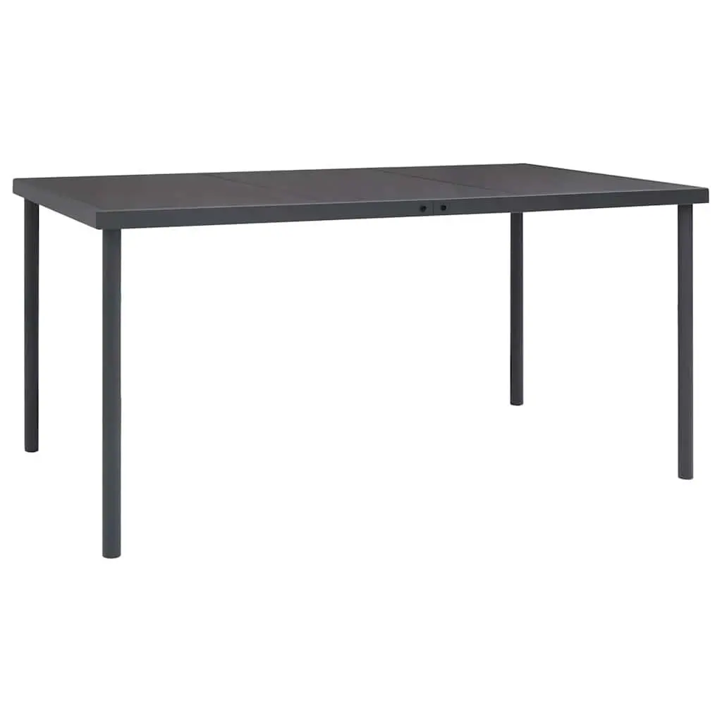 9 Piece Outdoor Dining Set Steel Frame Anthracite Garden Furniture Patio Table