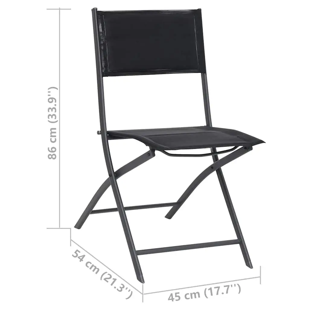 7 Piece Outdoor Dining Set Black Steel Frame Stackable Chairs