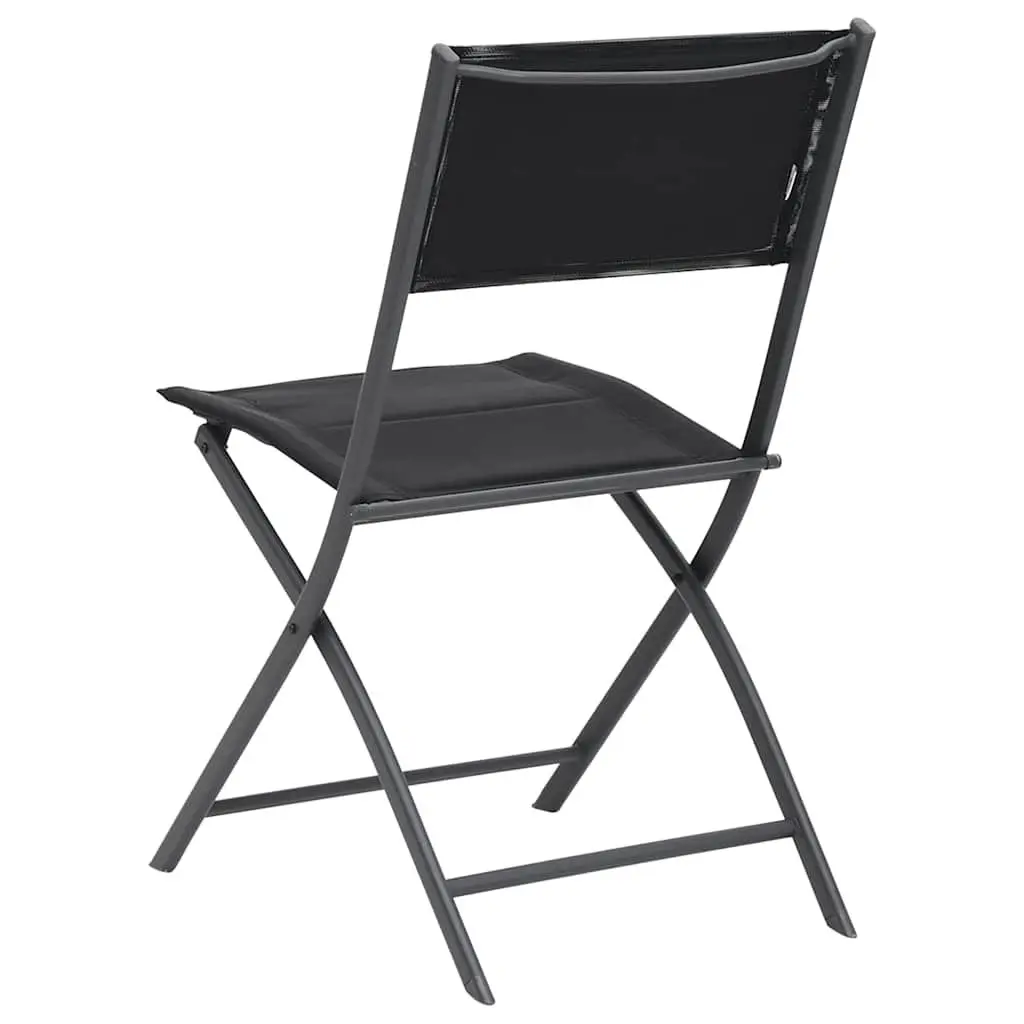 5 Piece Outdoor Dining Set Steel Frame Stackable Chairs Garden Furniture