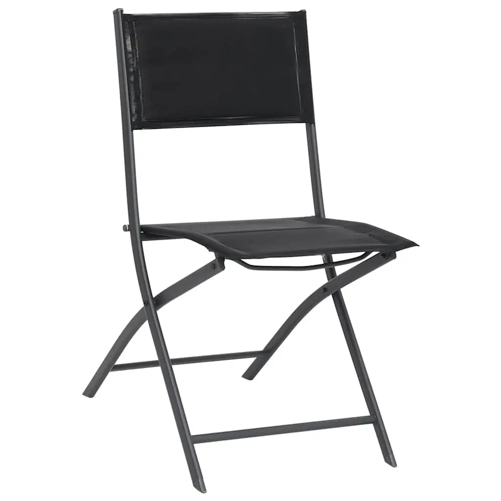 5 Piece Outdoor Dining Set Steel Frame Stackable Chairs Garden Furniture