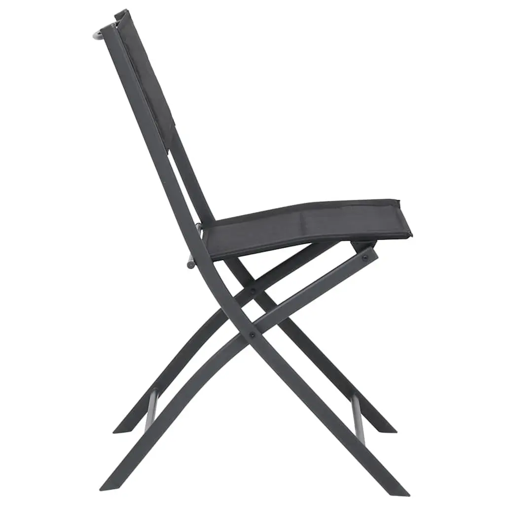 5 Piece Outdoor Dining Set Steel Frame Stackable Chairs Garden Furniture