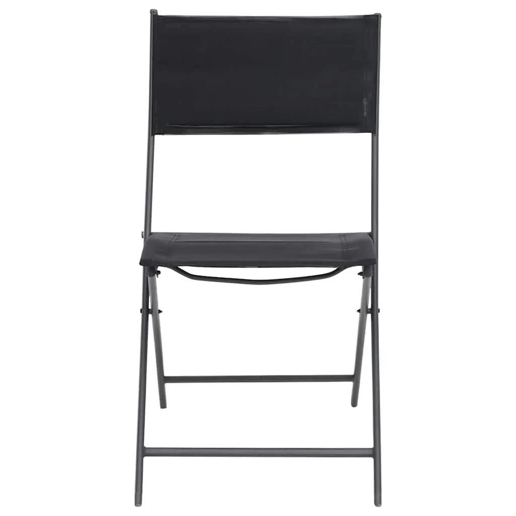 5 Piece Outdoor Dining Set Steel Frame Stackable Chairs Garden Furniture