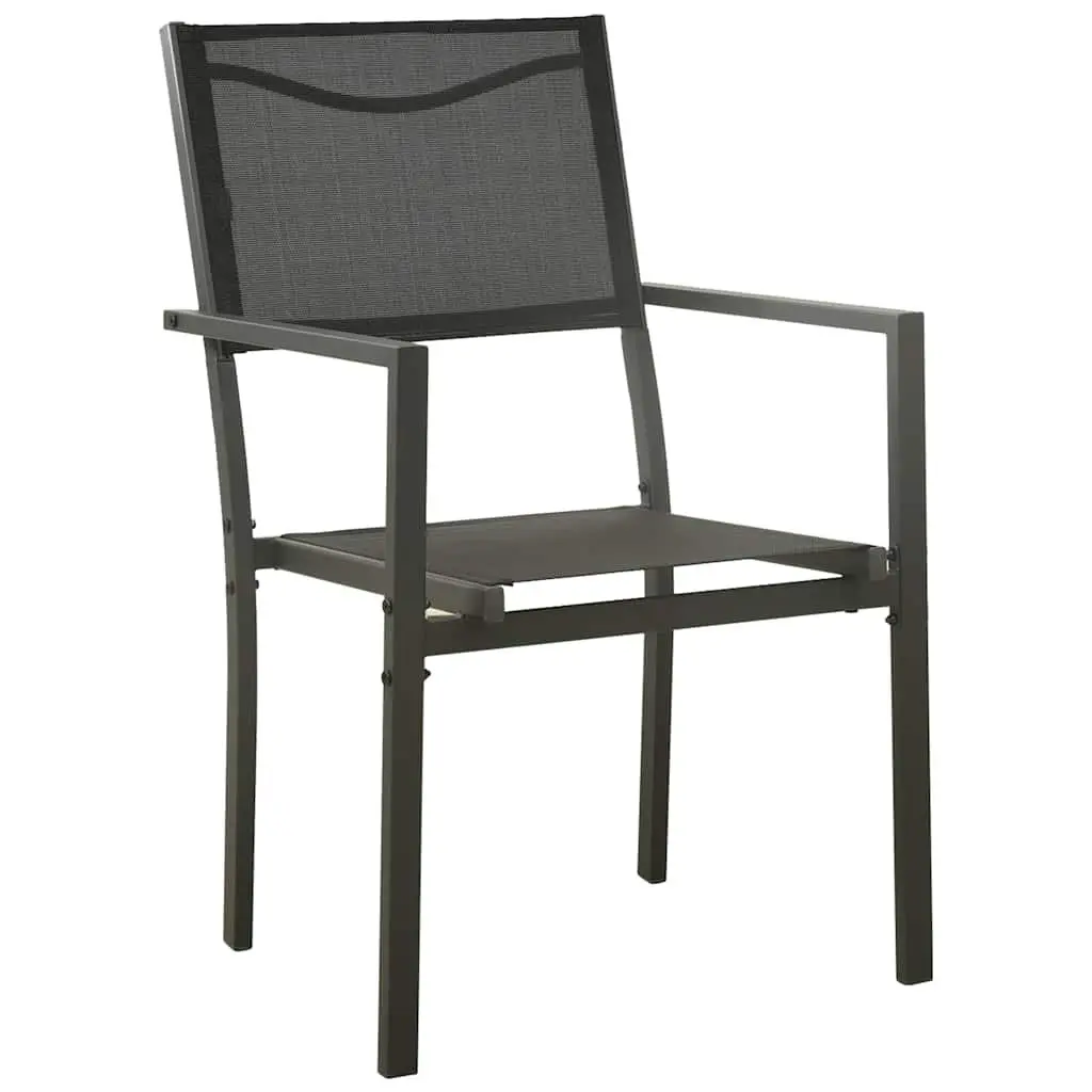 5 Piece Outdoor Dining Set Anthracite Steel Frame Easy to Clean Textilene Upholstered Chairs