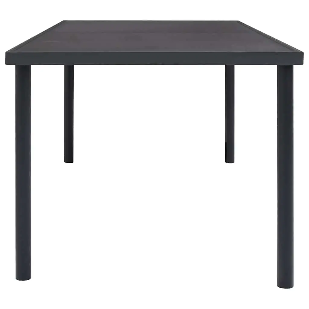 Outdoor Dining Set 7 Piece Steel Frame Table Chairs Anthracite Garden Furniture