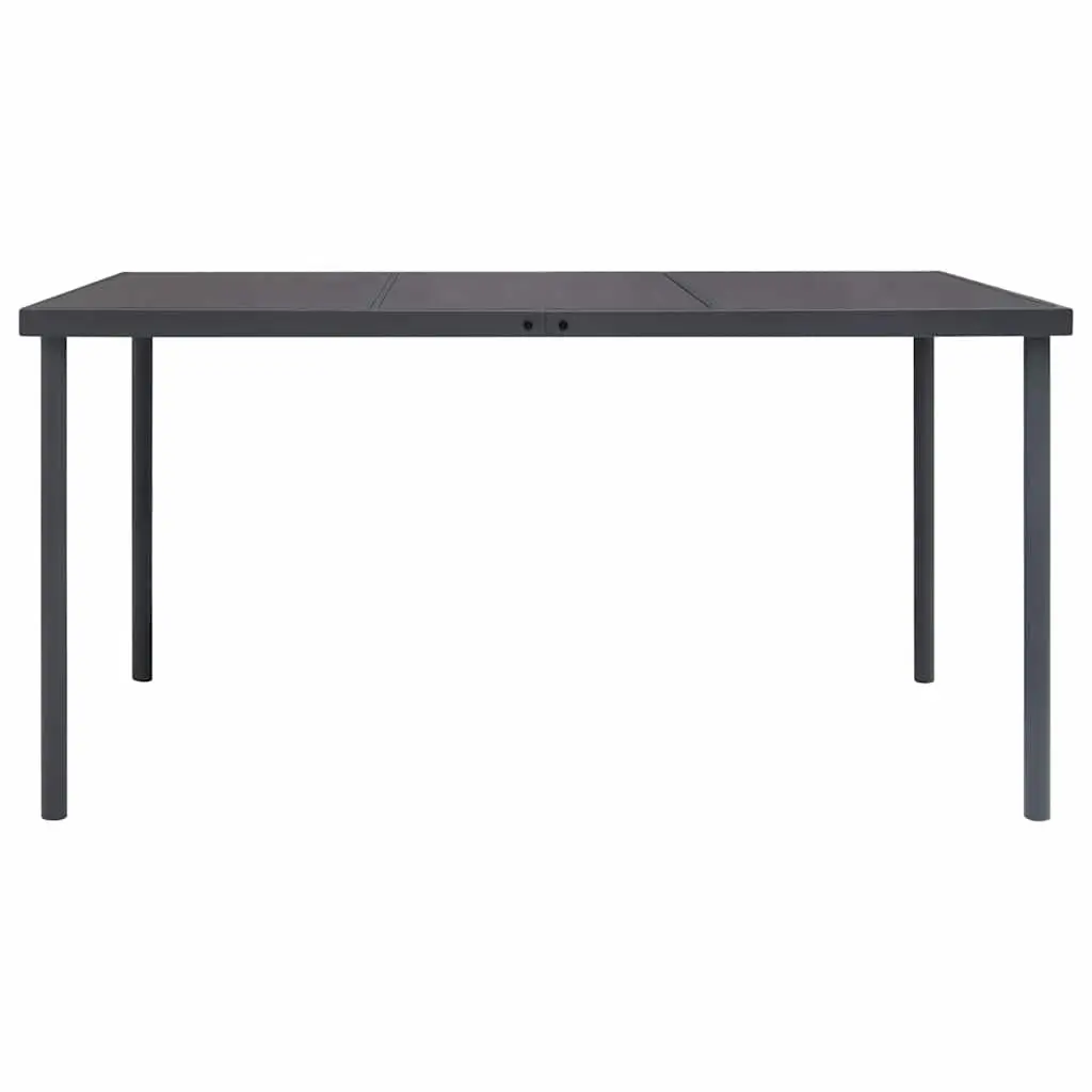 7 Piece Outdoor Dining Set Steel Frame Anthracite Garden Furniture Stackable