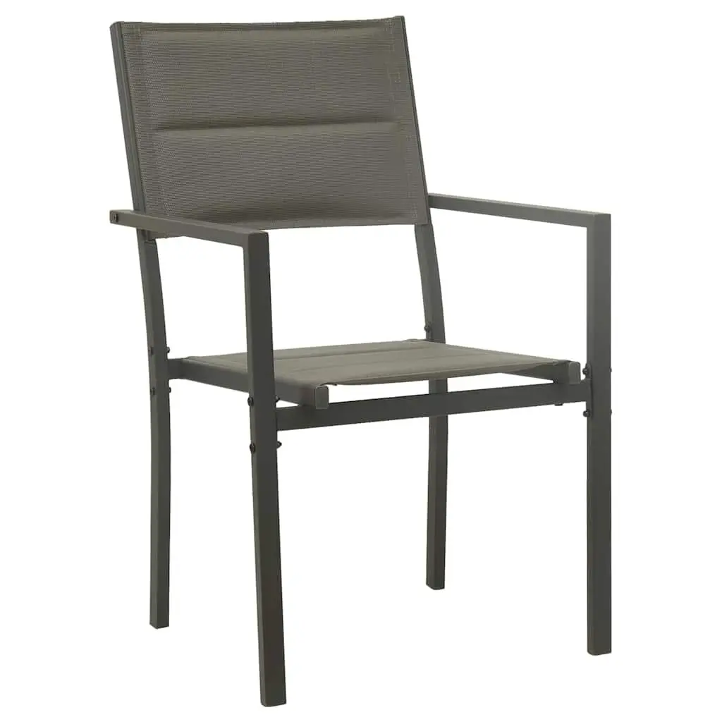 7 Piece Outdoor Dining Set Steel Frame Anthracite Garden Furniture Stackable