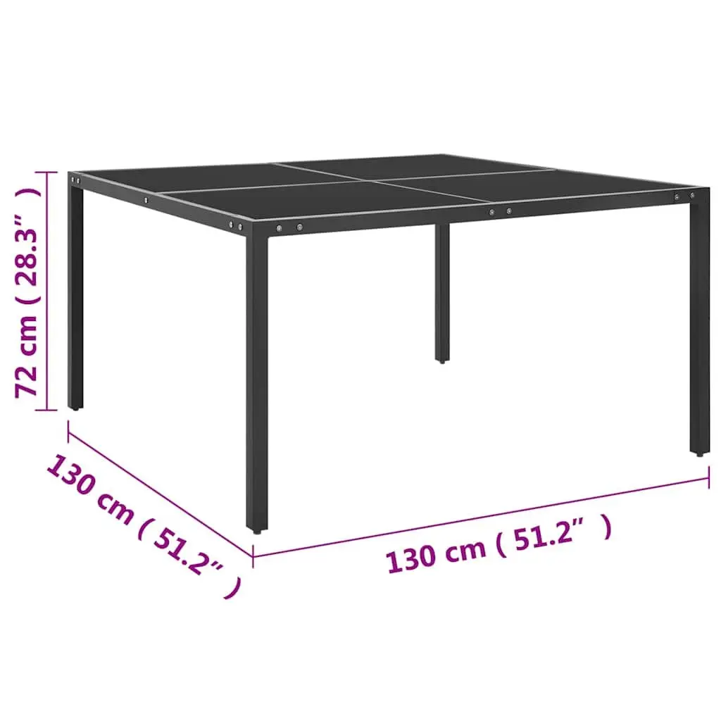 Outdoor Dining Set Grey 9 Piece Steel Frame Stackable Chairs
