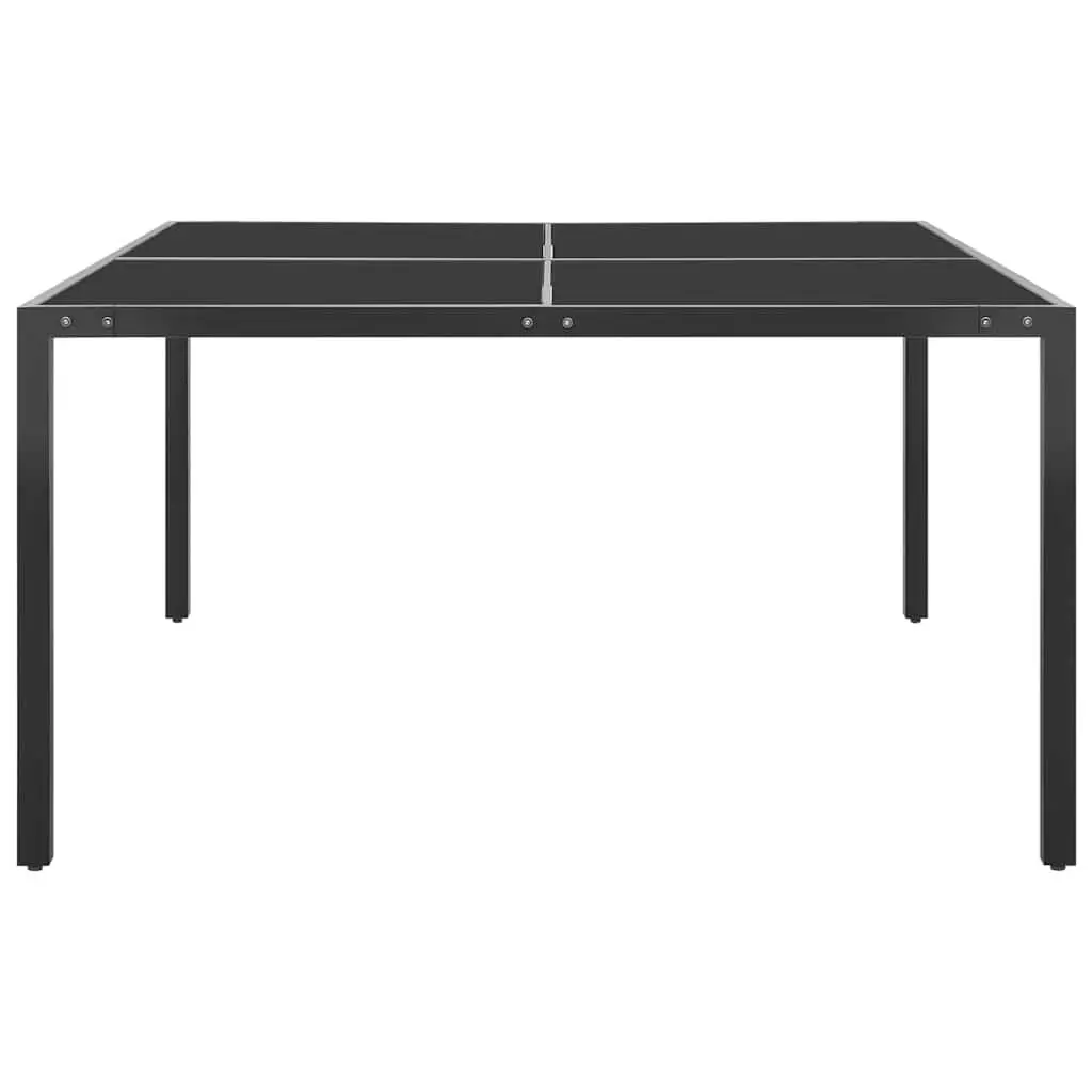 Outdoor Dining Set Grey 9 Piece Steel Frame Stackable Chairs