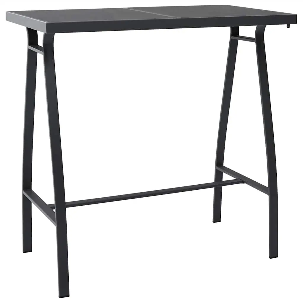 5-Piece Garden Bar Set with Steel & Glass