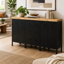 Compact Sideboard with 4 Doors and 3 Drawers