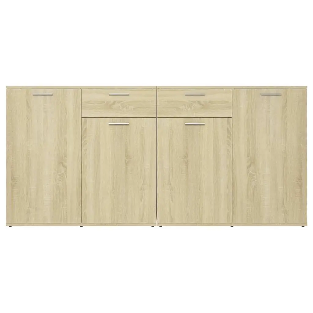 Sideboard Buffet Cabinet Sonoma Oak 160x36x75 cm Storage Unit Four Doors Two Drawers