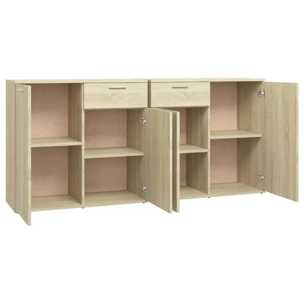 Sideboard Buffet Cabinet Sonoma Oak 160x36x75 cm Storage Unit Four Doors Two Drawers