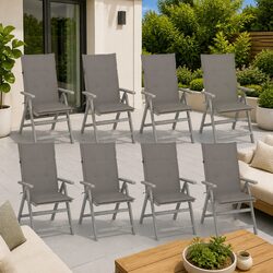 Compact and Confident 8-Piece Outdoor Reclining Chair Set