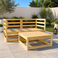 3 Piece Garden Lounge Set Outdoor Furniture Brown Patio Seating Modular Lounger