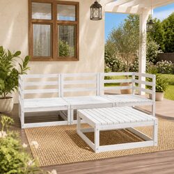 Concise and Stylish 4 Piece Lounge Set for Outdoors