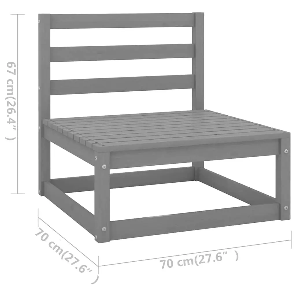 Garden Lounge Set 4 Piece Grey Outdoor Furniture Solid Pinewood Modular Relaxing